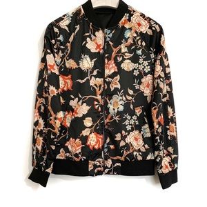 Floral print reversible jacket